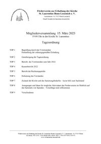 Tagesordnung f&uuml;r den 15.03.2022